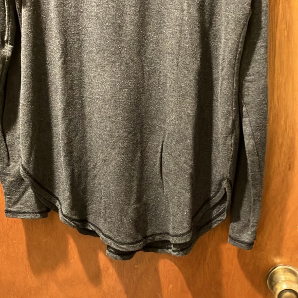 Dark gray cowl neck activewear, long sleeve top - Picture 4 of 7